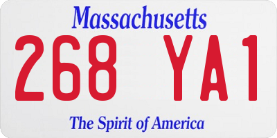 MA license plate 268YA1
