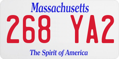 MA license plate 268YA2