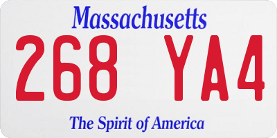 MA license plate 268YA4