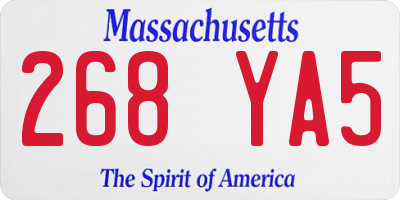 MA license plate 268YA5