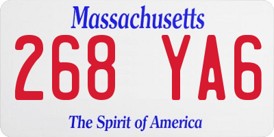 MA license plate 268YA6