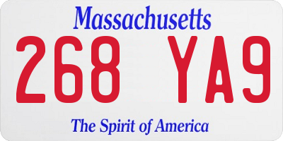 MA license plate 268YA9