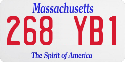 MA license plate 268YB1