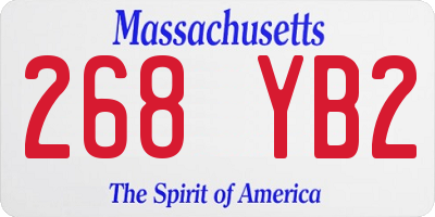 MA license plate 268YB2