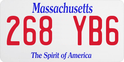 MA license plate 268YB6