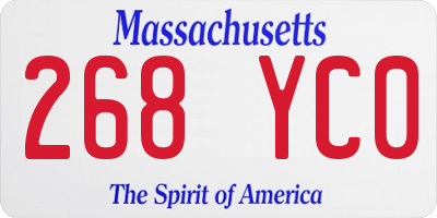 MA license plate 268YC0