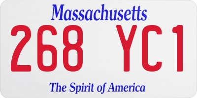 MA license plate 268YC1
