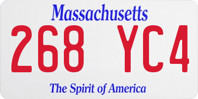 MA license plate 268YC4