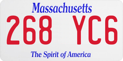 MA license plate 268YC6