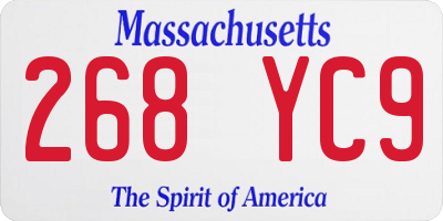 MA license plate 268YC9