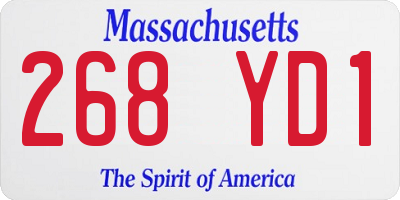 MA license plate 268YD1