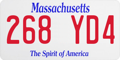 MA license plate 268YD4