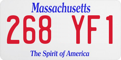 MA license plate 268YF1