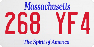 MA license plate 268YF4