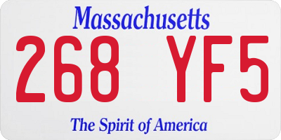 MA license plate 268YF5