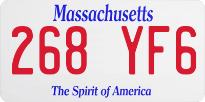 MA license plate 268YF6