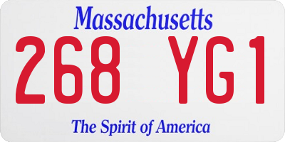 MA license plate 268YG1