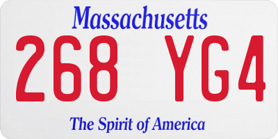 MA license plate 268YG4