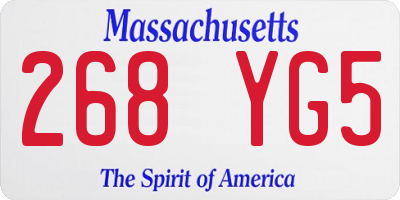 MA license plate 268YG5
