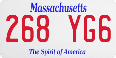 MA license plate 268YG6