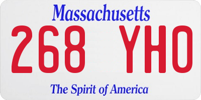 MA license plate 268YH0