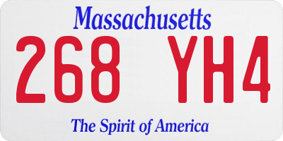 MA license plate 268YH4