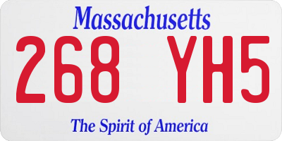 MA license plate 268YH5