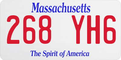 MA license plate 268YH6