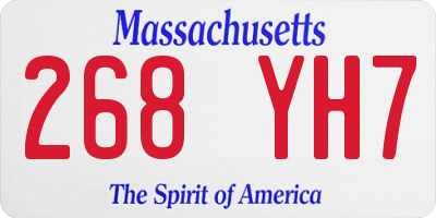 MA license plate 268YH7