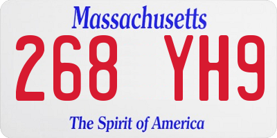 MA license plate 268YH9