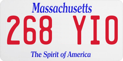MA license plate 268YI0