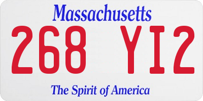 MA license plate 268YI2