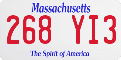 MA license plate 268YI3