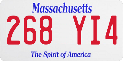 MA license plate 268YI4