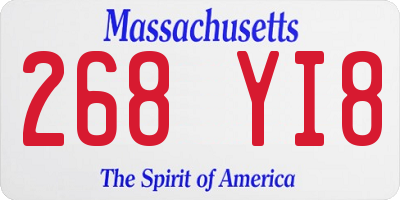 MA license plate 268YI8