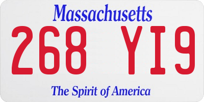 MA license plate 268YI9