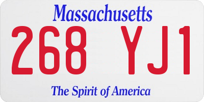 MA license plate 268YJ1