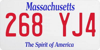 MA license plate 268YJ4