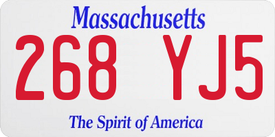 MA license plate 268YJ5