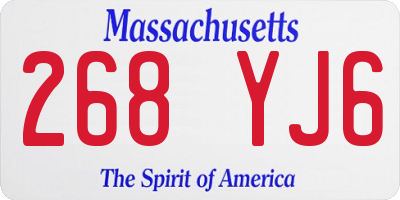 MA license plate 268YJ6