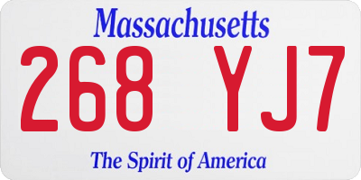 MA license plate 268YJ7
