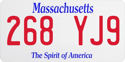 MA license plate 268YJ9