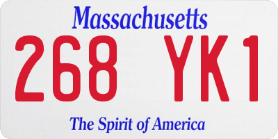 MA license plate 268YK1