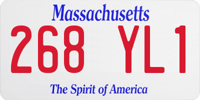 MA license plate 268YL1