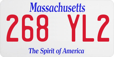 MA license plate 268YL2