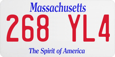 MA license plate 268YL4