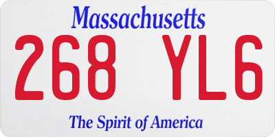 MA license plate 268YL6