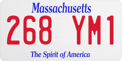 MA license plate 268YM1