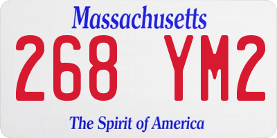 MA license plate 268YM2