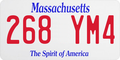 MA license plate 268YM4